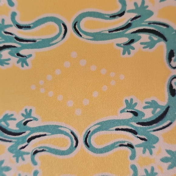 Crown and IVY VIbrant Yellow Blouse with Blue Patterns - Picture 7 of 11